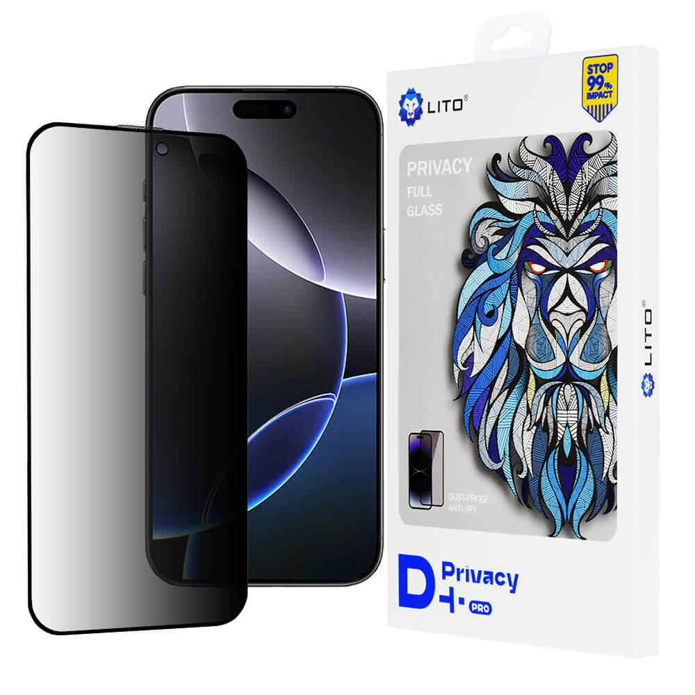 Lito iPhone 16 Pro Max - D+ Pro Privacy - Full Screen Αντιχαρακτικό Γυαλί Tempered Glass - Black