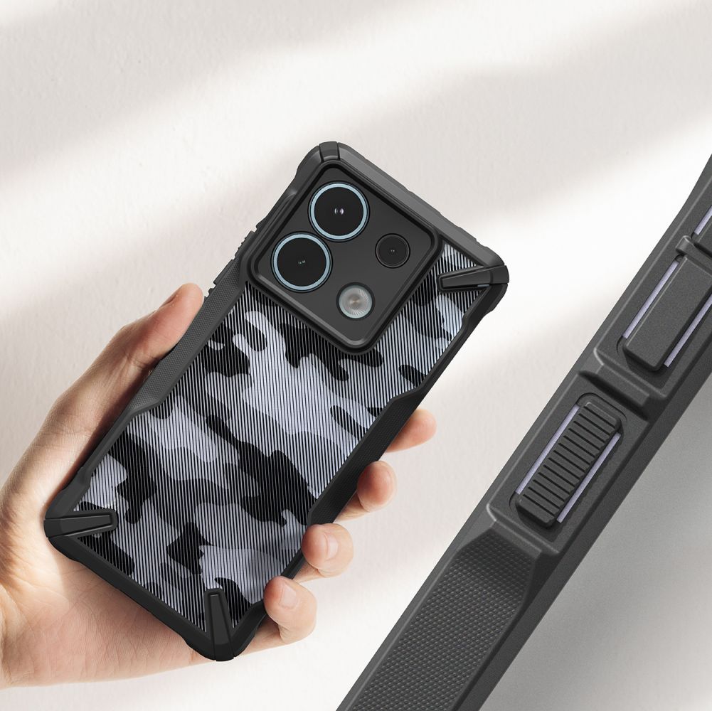 Ringke Xiaomi Redmi Note 13 Pro 5G / Poco X6 5G Fusion X Σκληρή Θήκη με Πλαίσιο Σιλικόνης - Camo Black
