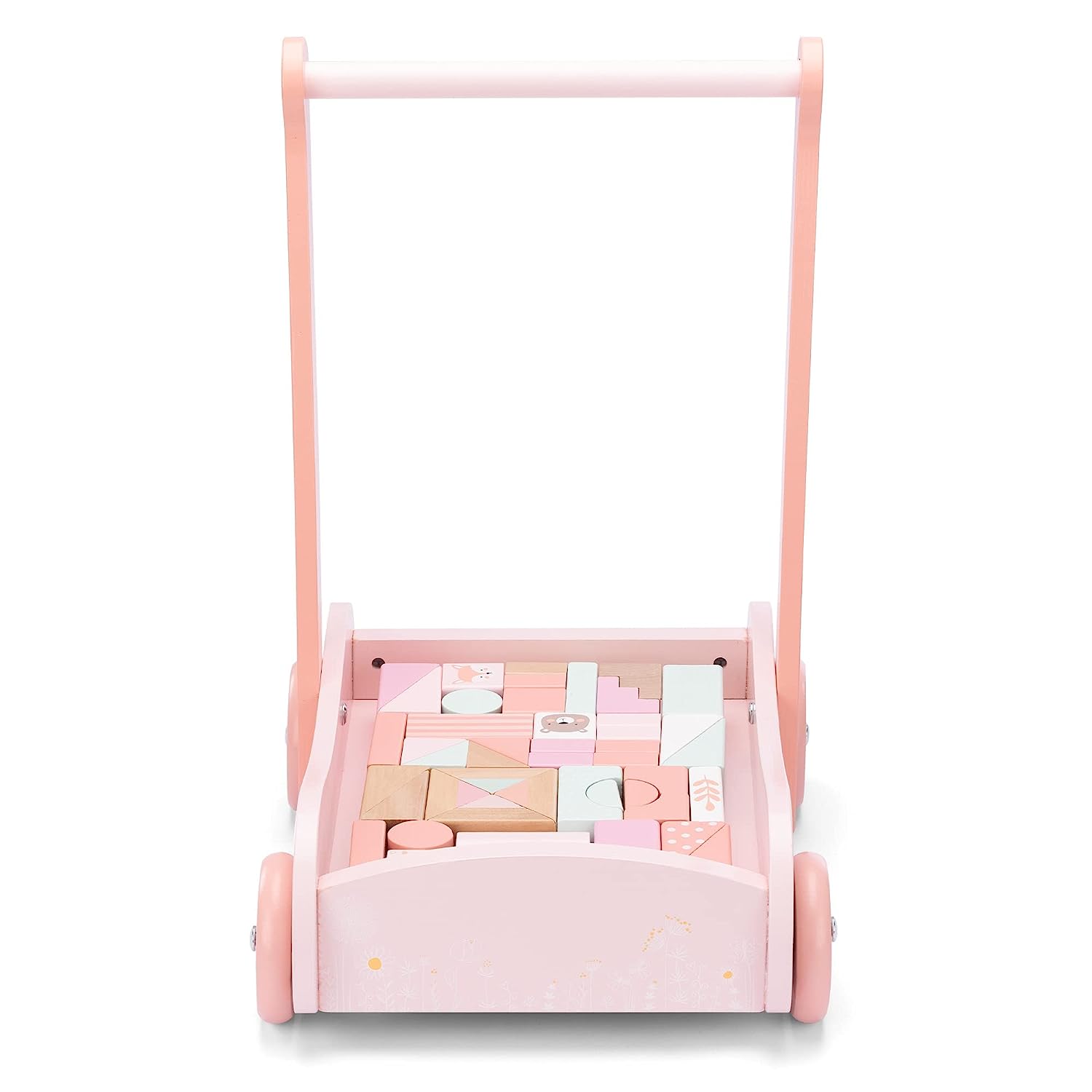 Navaris Ξύλινη Περπατούρα με Τουβλάκια - Pink - 54247.02