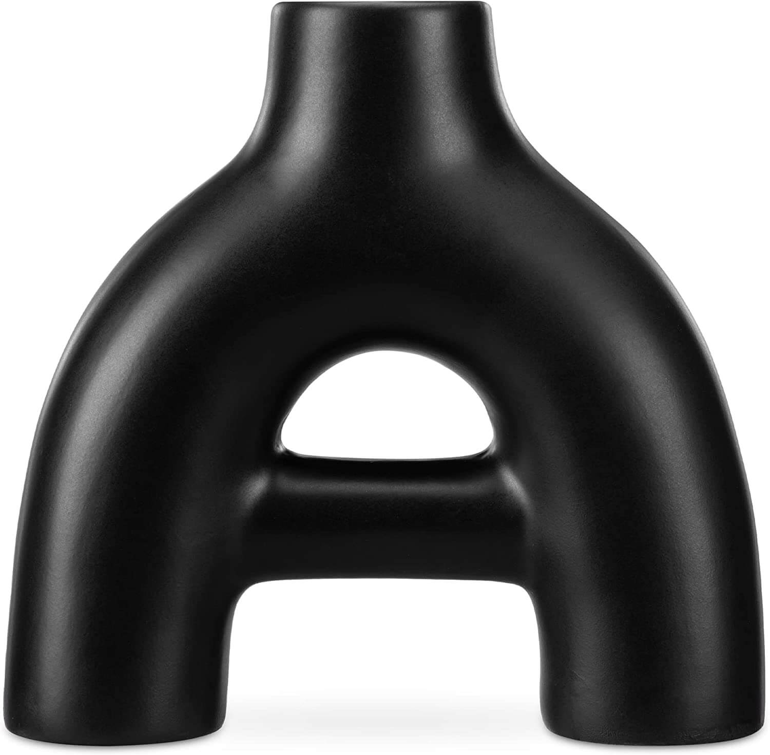 Navaris Κεραμικό Διακοσμητικό Βάζο - Design Abstract - Black - 60344.02