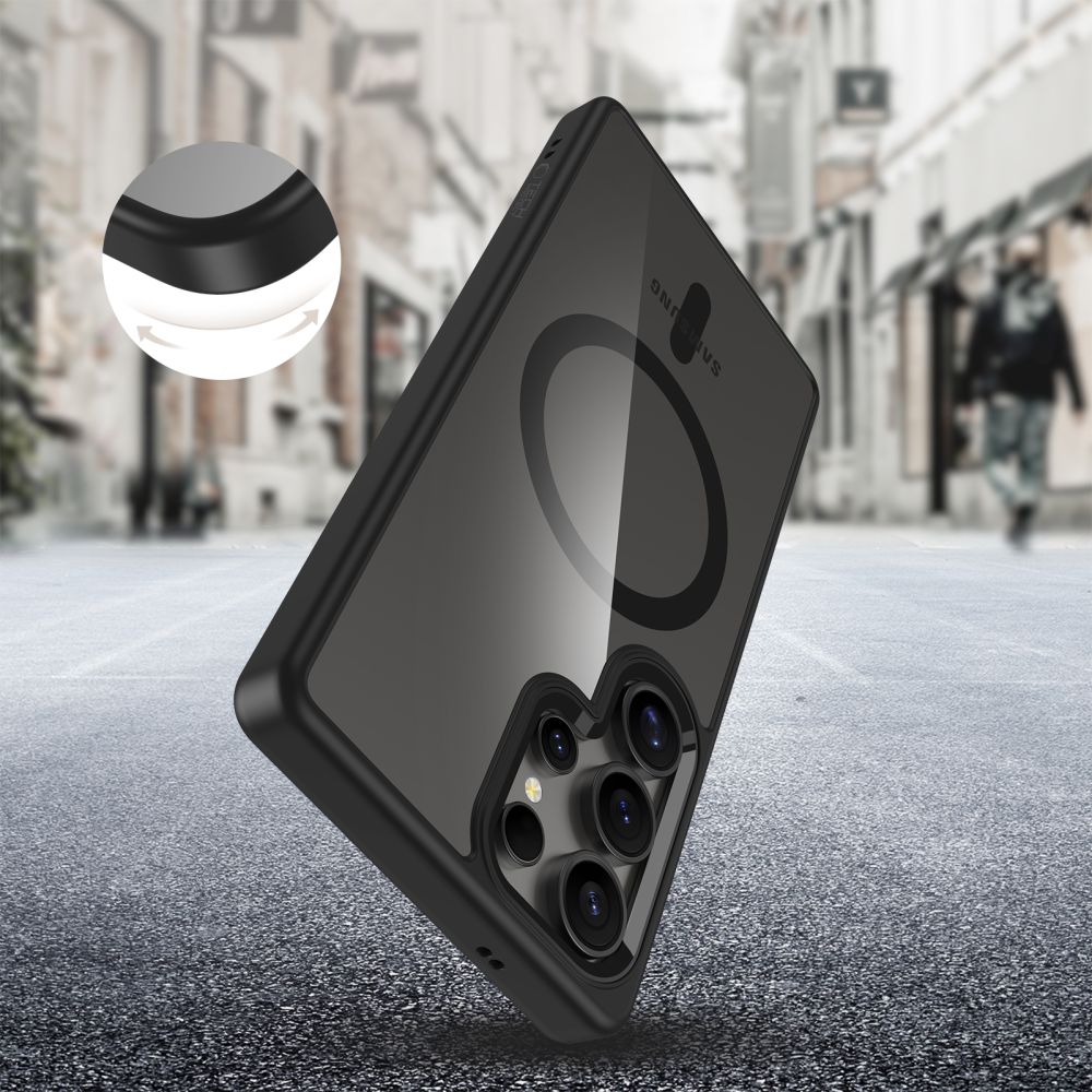 Tech - Protect Samsung Galaxy S25 Ultra MagMat Σκληρή Θήκη με Πλαίσιο Σιλικόνης και MagSafe - Black / Διάφανη