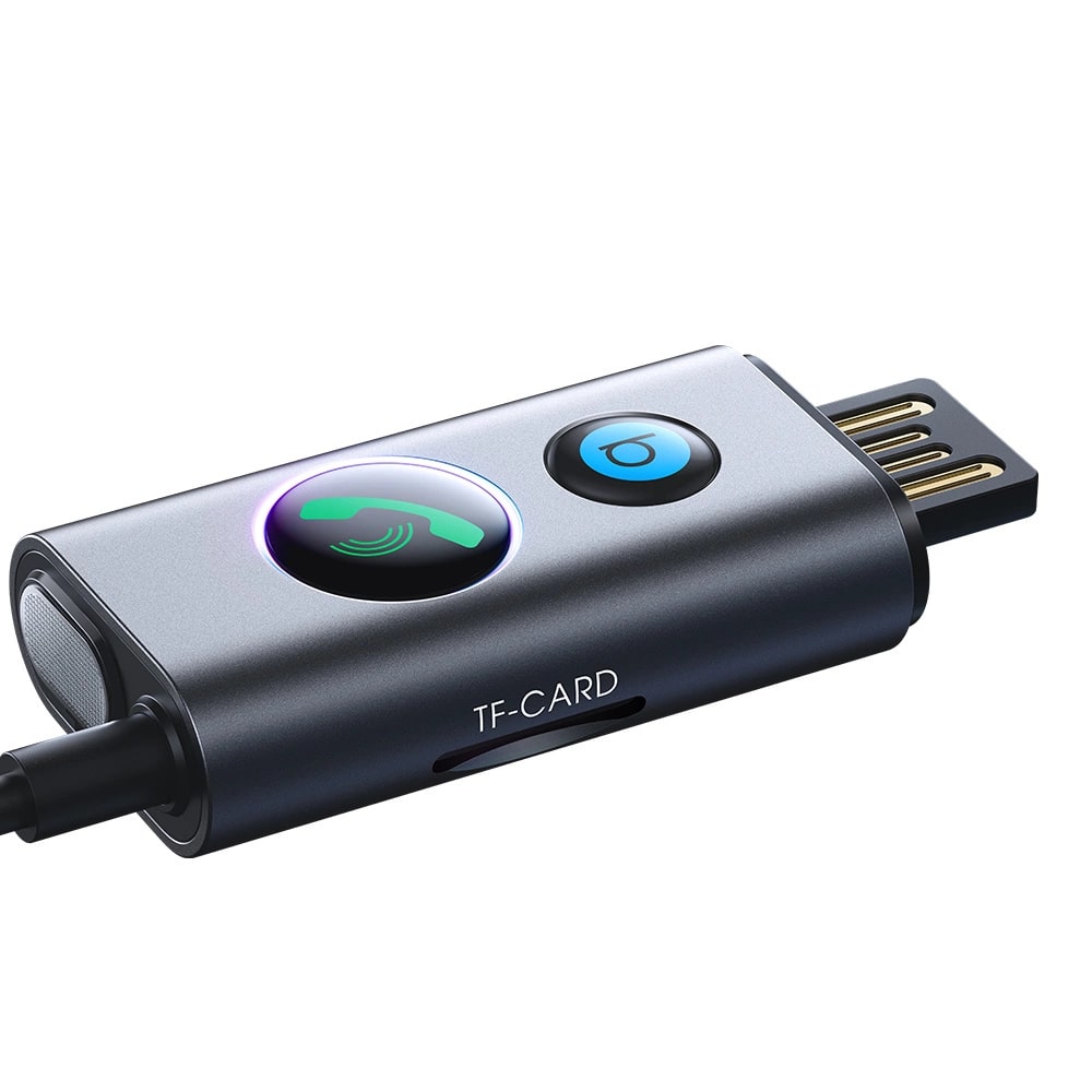 Joyroom JR - CB7 Bluetooth AUX Receiver για Αναπαραγωγή Μουσικής / Κλήσεις στο Αυτοκίνητο - Grey