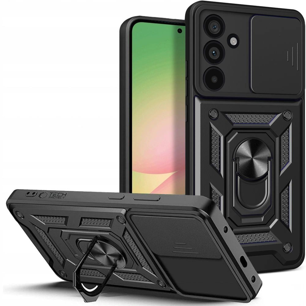 Tech - Protect Samsung Galaxy A56 5G Camshield Pro Σκληρή Θήκη με Πλαίσιο Σιλικόνης και Δαχτυλίδι Συγκράτησης - Black