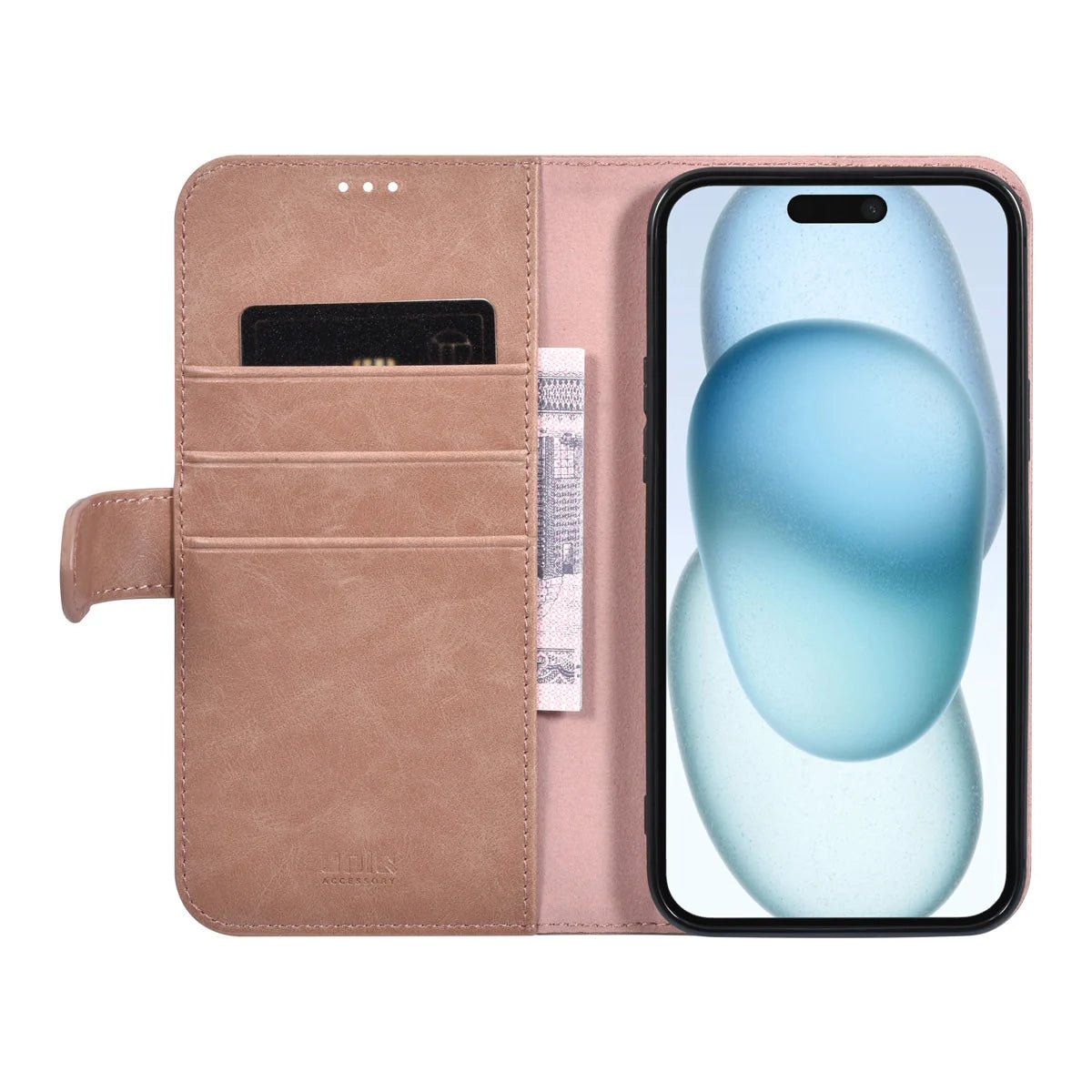 Tuniq iPhone 15 Plus / 14 Plus - Θήκη Πορτοφόλι από Δερματίνη με Stand - Ροζ