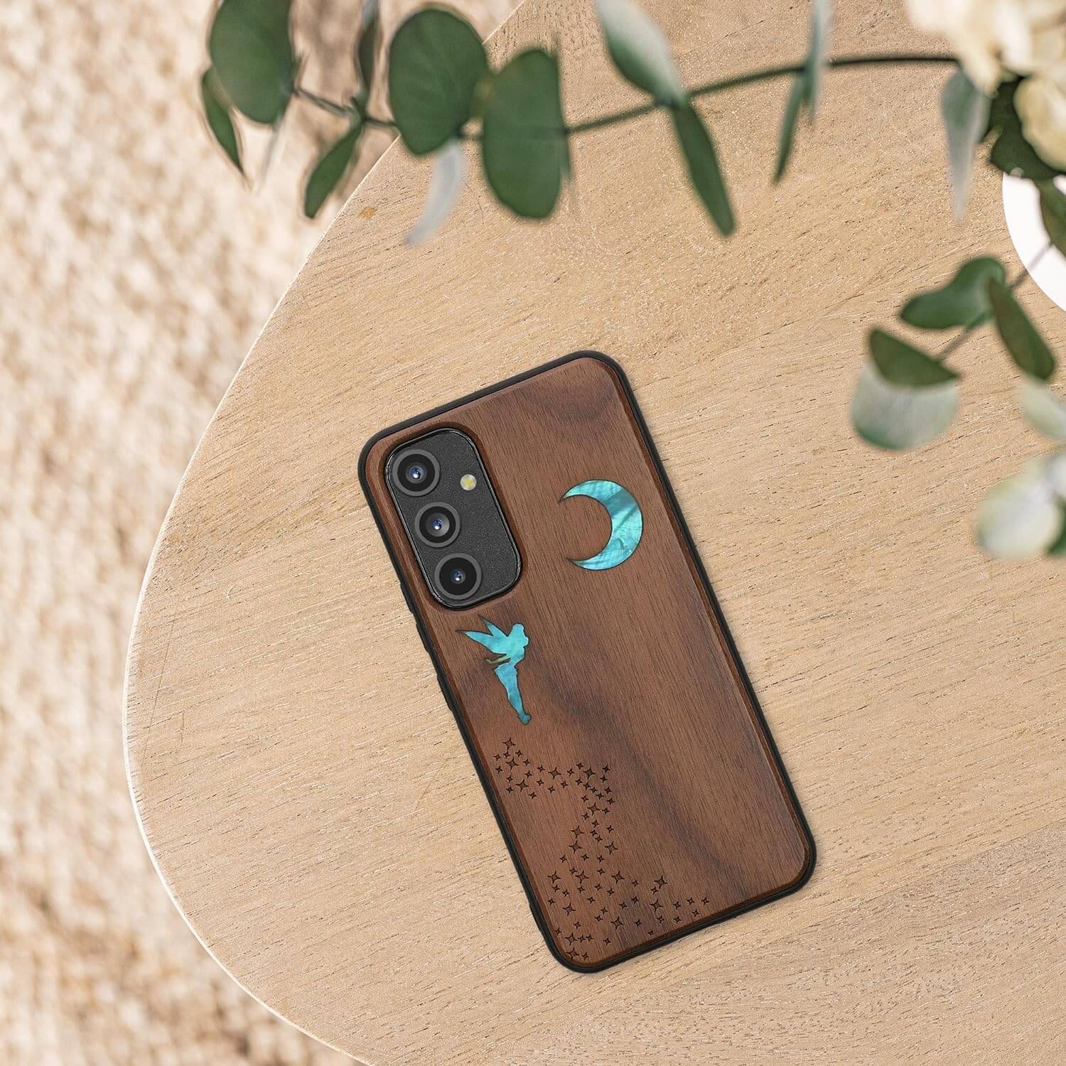 KW Samsung Galaxy A54 5G Θήκη από Φυσικό Ξύλο - Design Mother of Pearl Fairy - Dark Brown - 60799.07