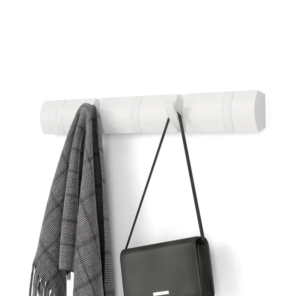 Umbra Flip - Επιτοίχια Ξύλινη Κρεμάστρα με 5 Γάντζους - White