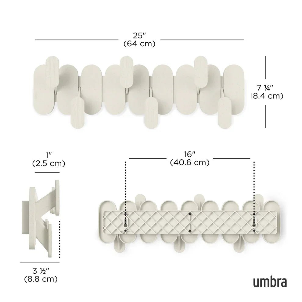Umbra Tempo - Επιτοίχια Κρεμάστρα με 6 Γάντζους - Sand