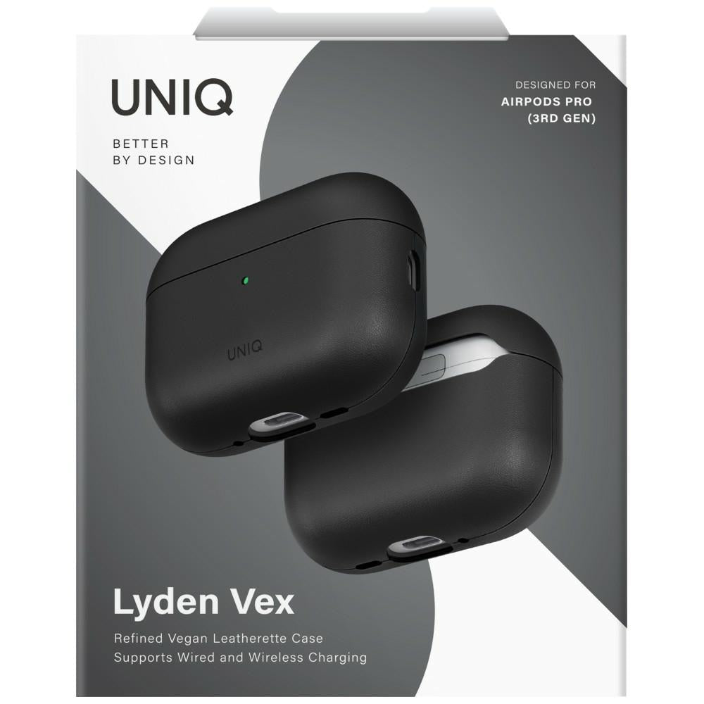 Uniq AirPods Pro 3 - Θήκη με Επένδυση Συνθετικού Δέρματος - Lyden Vex - Black