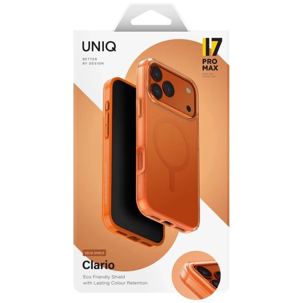Uniq iPhone 17 Pro Max - Clario MagClick Charging - Σκληρή Θήκη με Πλαίσιο Σιλικόνης και MagSafe - Orange