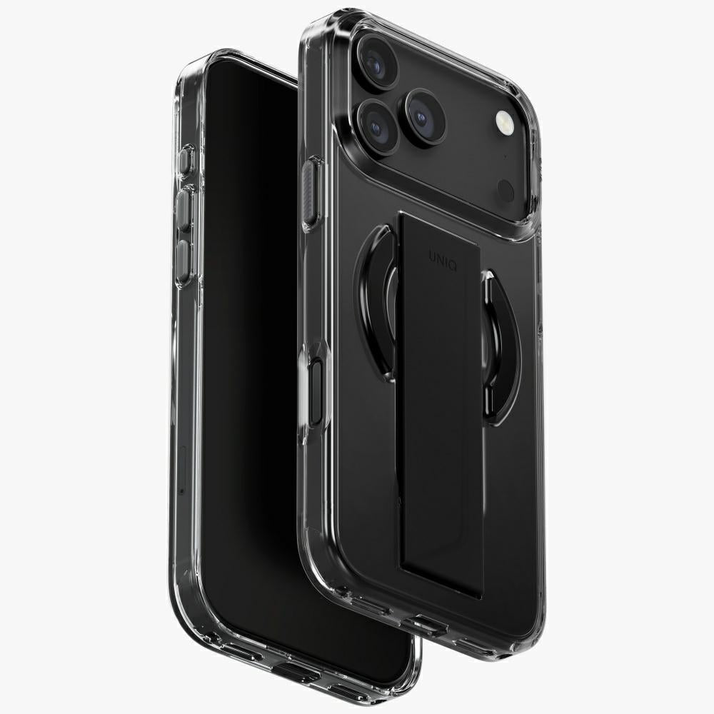 Uniq iPhone 17 Pro Max - Σκληρή Θήκη με Πλαίσιο Σιλικόνης με MagSafe και Eνσωματωμένη Λαβή FlexGrip - Heldro Air - Black