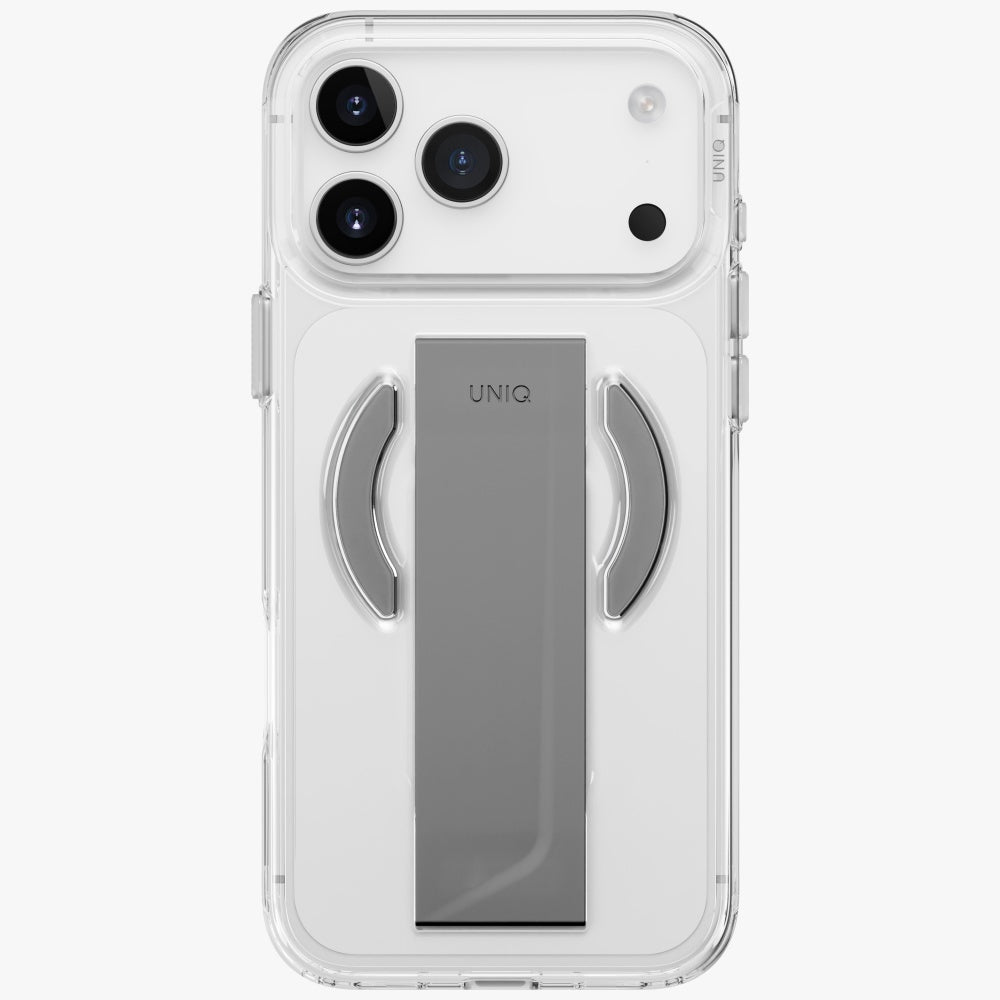 Uniq iPhone 17 Pro Max - Σκληρή Θήκη με Πλαίσιο Σιλικόνης με MagSafe και Eνσωματωμένη Λαβή FlexGrip - Heldro Air - Clear