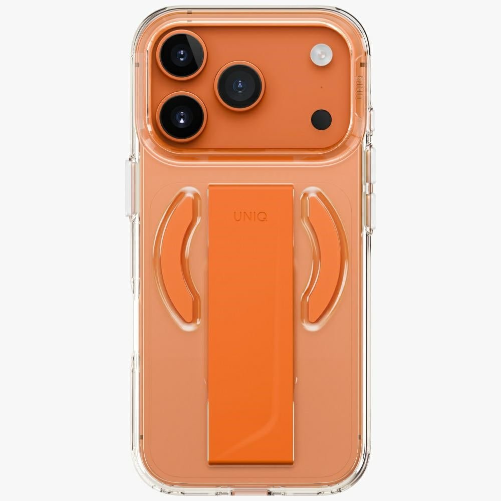 Uniq iPhone 17 Pro - Σκληρή Θήκη με Πλαίσιο Σιλικόνης με MagSafe και Eνσωματωμένη Λαβή FlexGrip - Heldro Air - Orange