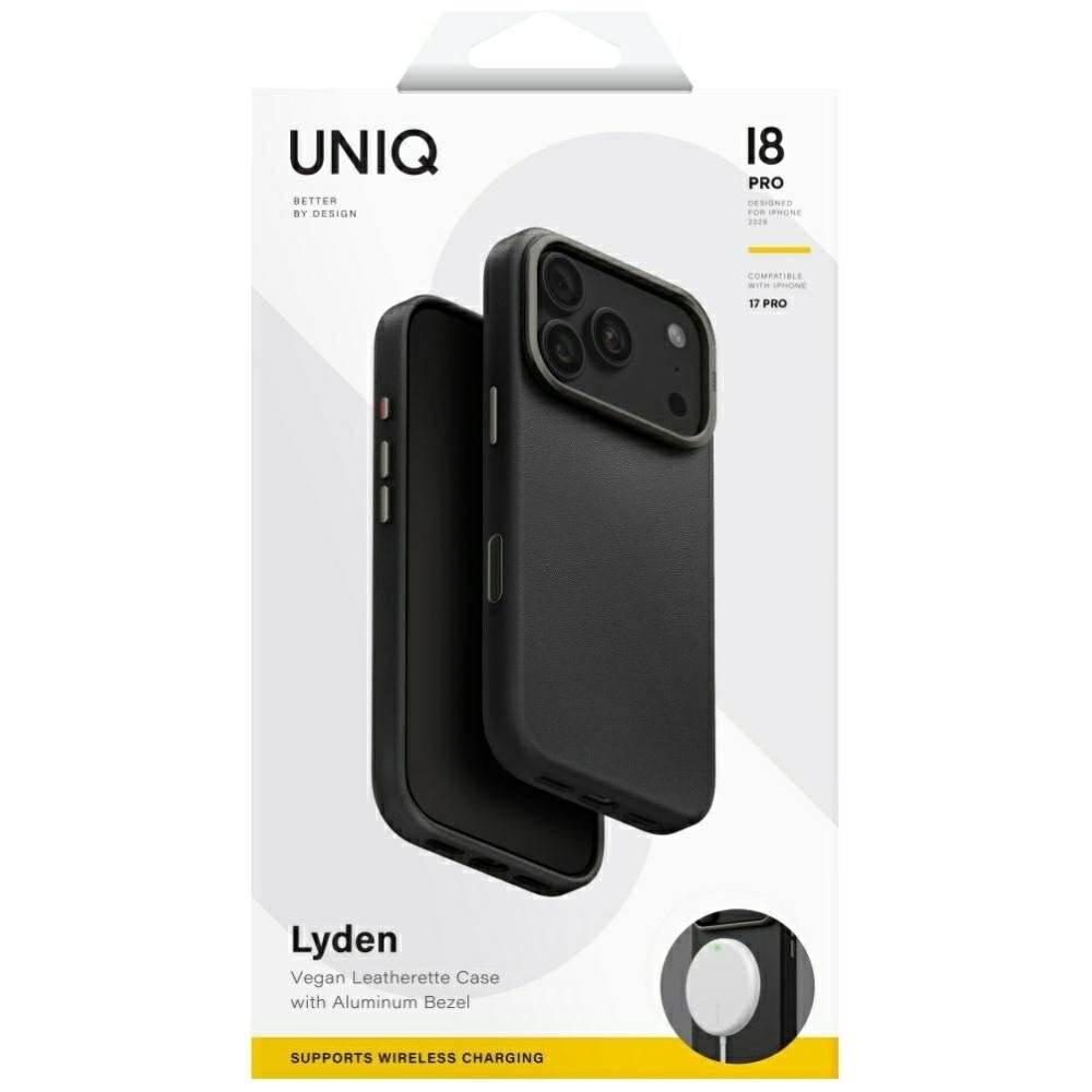 Uniq iPhone 18 Pro / iPhone 17 Pro - Σκληρή Θήκη με Επένδυση Συνθετικού Δέρματος MagSafe - Lyden MagClick - Black