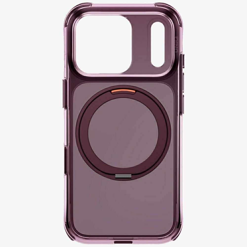 Uniq iPhone 18 Pro / iPhone 17 Pro - Σκληρή Θήκη με Πλαίσιο Σιλικόνης και Σταντ MagSafe - Swivix 360 Rotating Kickstand - Burgundy