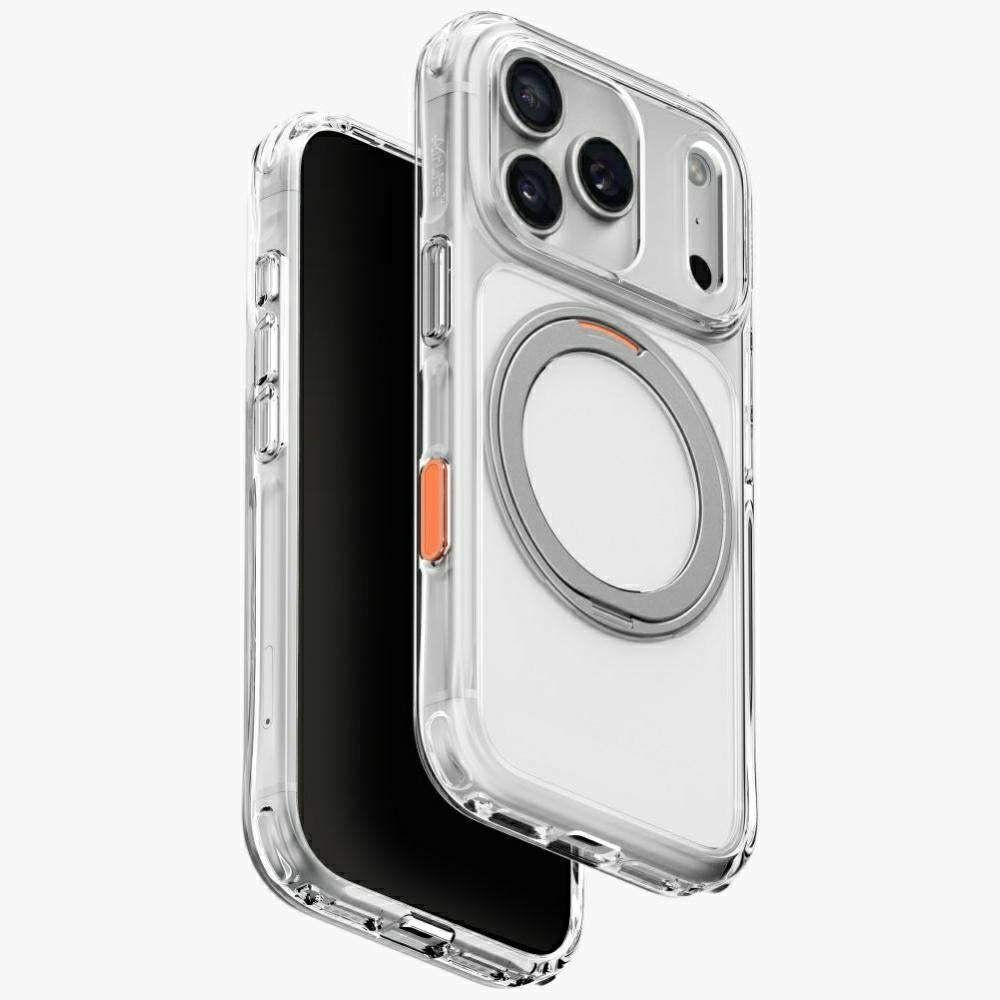 Uniq iPhone 18 Pro / iPhone 17 Pro - Σκληρή Θήκη με Πλαίσιο Σιλικόνης και Σταντ MagSafe - Swivix 360 Rotating Kickstand - Clear