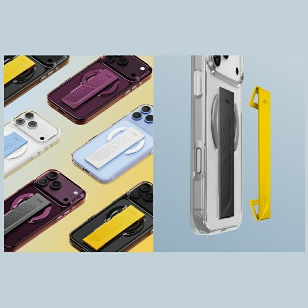 Uniq iPhone 18 Pro / iPhone 17 Pro - Σκληρή Θήκη με Πλαίσιο Σιλικόνης MagSafe και Ενσωματωμένη Λαβή FlexGrip - Heldro Air - Tinted Smoke