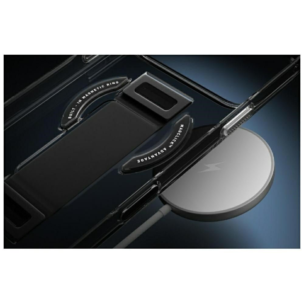Uniq iPhone 18 Pro / iPhone 17 Pro - Σκληρή Θήκη με Πλαίσιο Σιλικόνης MagSafe και Ενσωματωμένη Λαβή FlexGrip - Heldro Air - Tinted Smoke