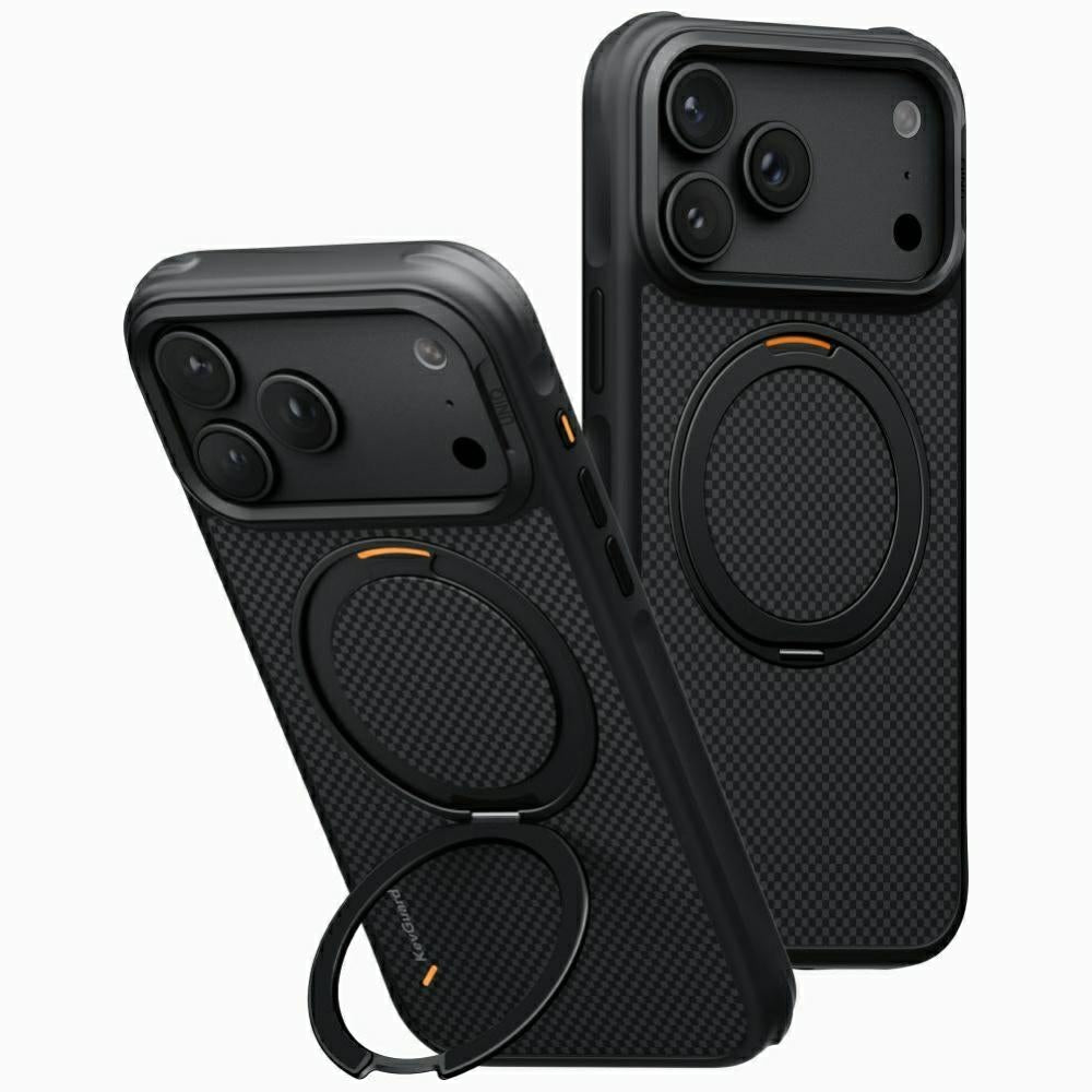 Uniq iPhone 18 Pro Max / iPhone 17 Pro Max - Σκληρή Θήκη με Δαχτυλίδι Συγκράτησης MagSafe - Keva Mov Kickstand Aramid - Black