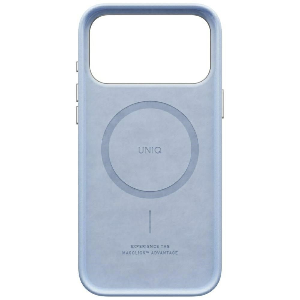 Uniq iPhone 18 Pro Max / iPhone 17 Pro Max - Σκληρή Θήκη με Επένδυση Συνθετικού Δέρματος MagSafe - Lyden MagClick - Frost Blue