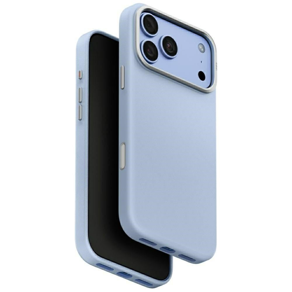 Uniq iPhone 18 Pro Max / iPhone 17 Pro Max - Σκληρή Θήκη με Επένδυση Συνθετικού Δέρματος MagSafe - Lyden MagClick - Frost Blue