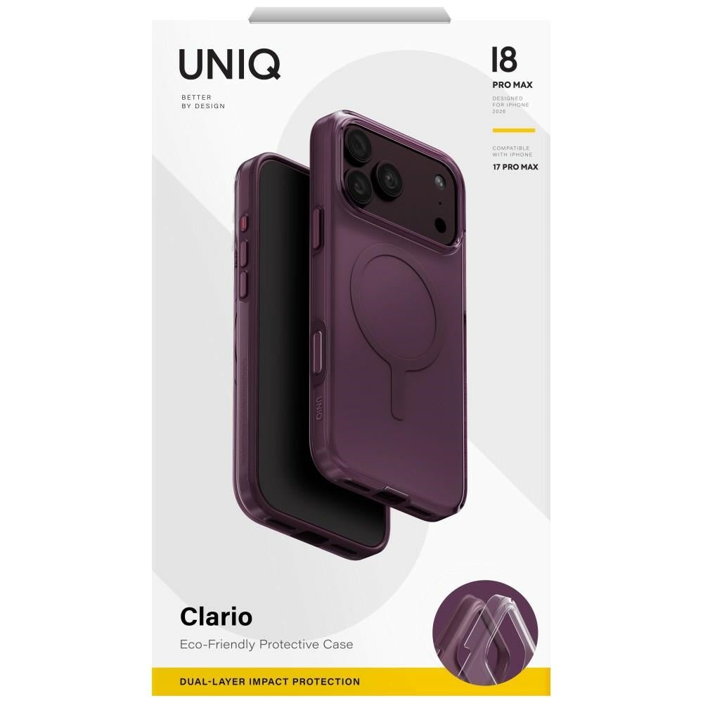 Uniq iPhone 18 Pro Max / iPhone 17 Pro Max - Σκληρή Θήκη με Πλαίσιο Σιλικόνης και MagSafe - Clario MagClick Eco - Purple