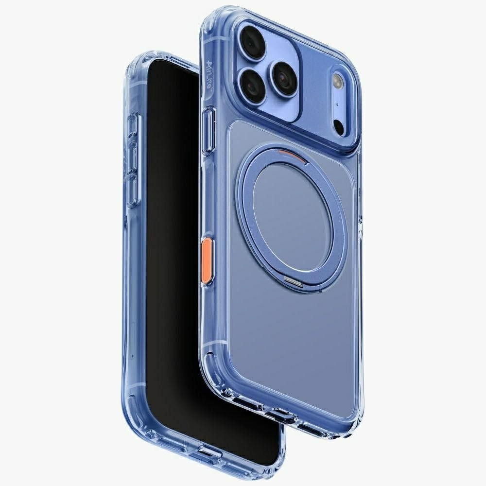 Uniq iPhone 18 Pro Max / iPhone 17 Pro Max - Σκληρή Θήκη με Πλαίσιο Σιλικόνης και Σταντ MagSafe - Swivix 360 Rotating Kickstand - Polar Blue