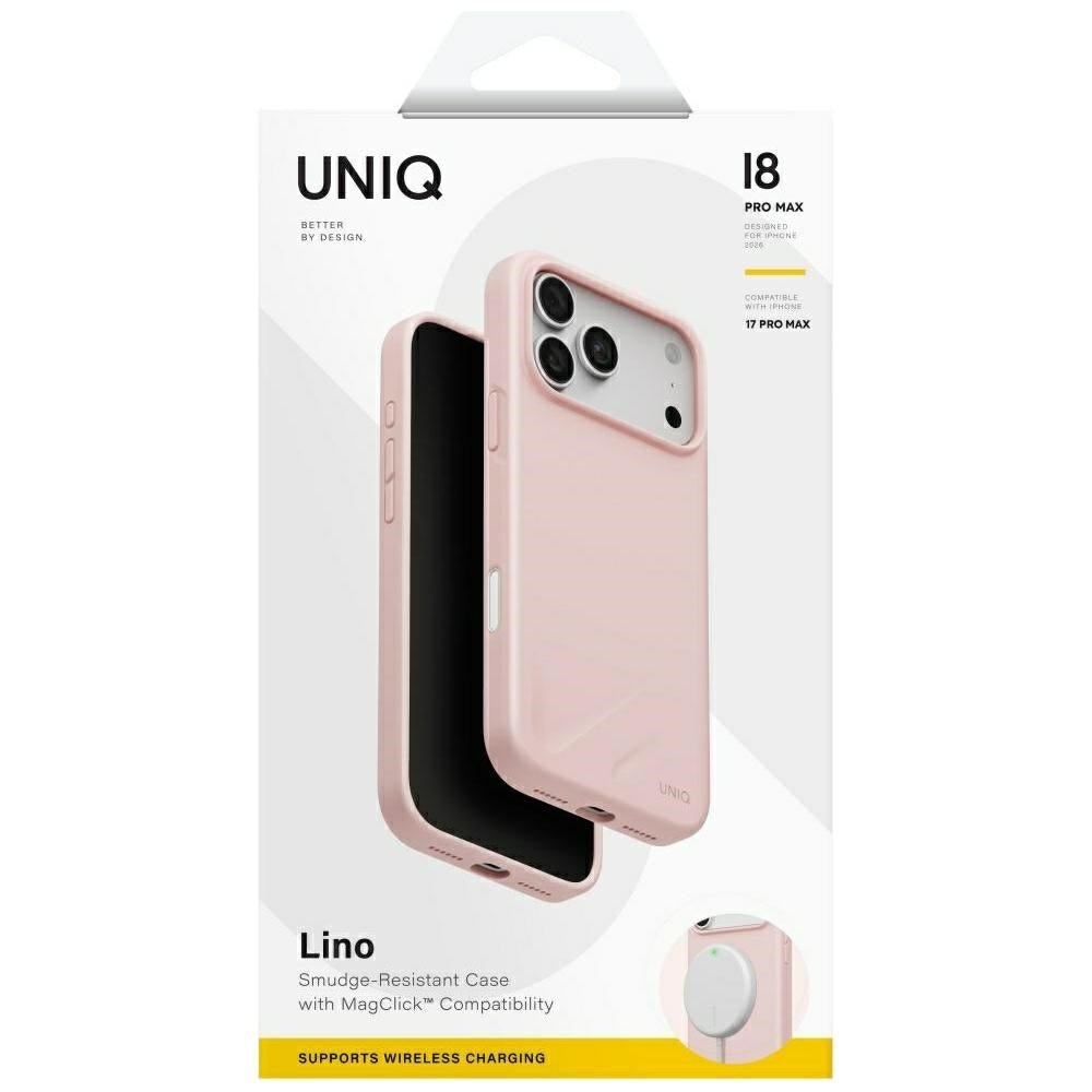 Uniq iPhone 18 Pro Max / iPhone 17 Pro Max - Θήκη Σιλικόνης MagSafe - Lino Magclick Charging - Pale Rose
