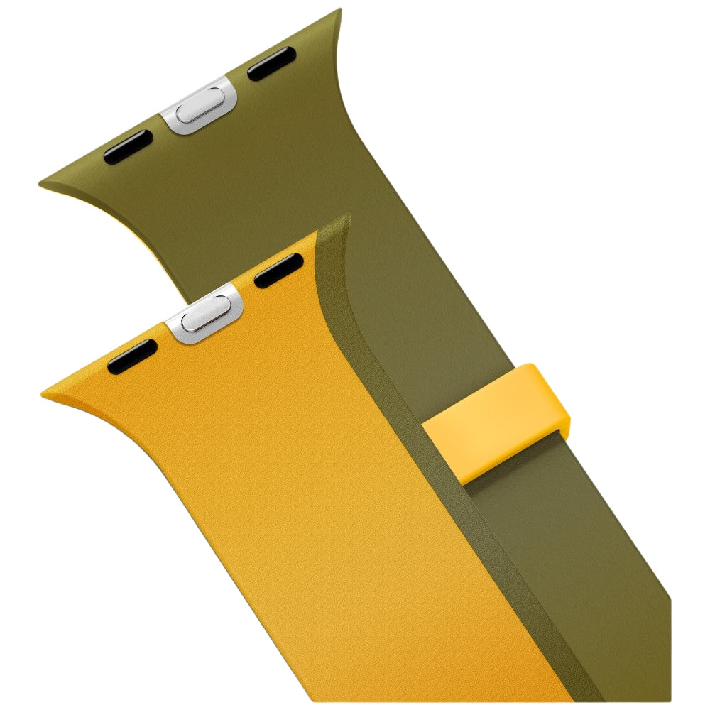 Uniq Λουράκι Apple Watch 8/9/10/11 - SE (1/2/3) - Ultra (1/2/3) – 44/45/46/49mm Μαγνητικό Σιλικόνης Διπλής Όψης - Revix IV - Yellow / Green