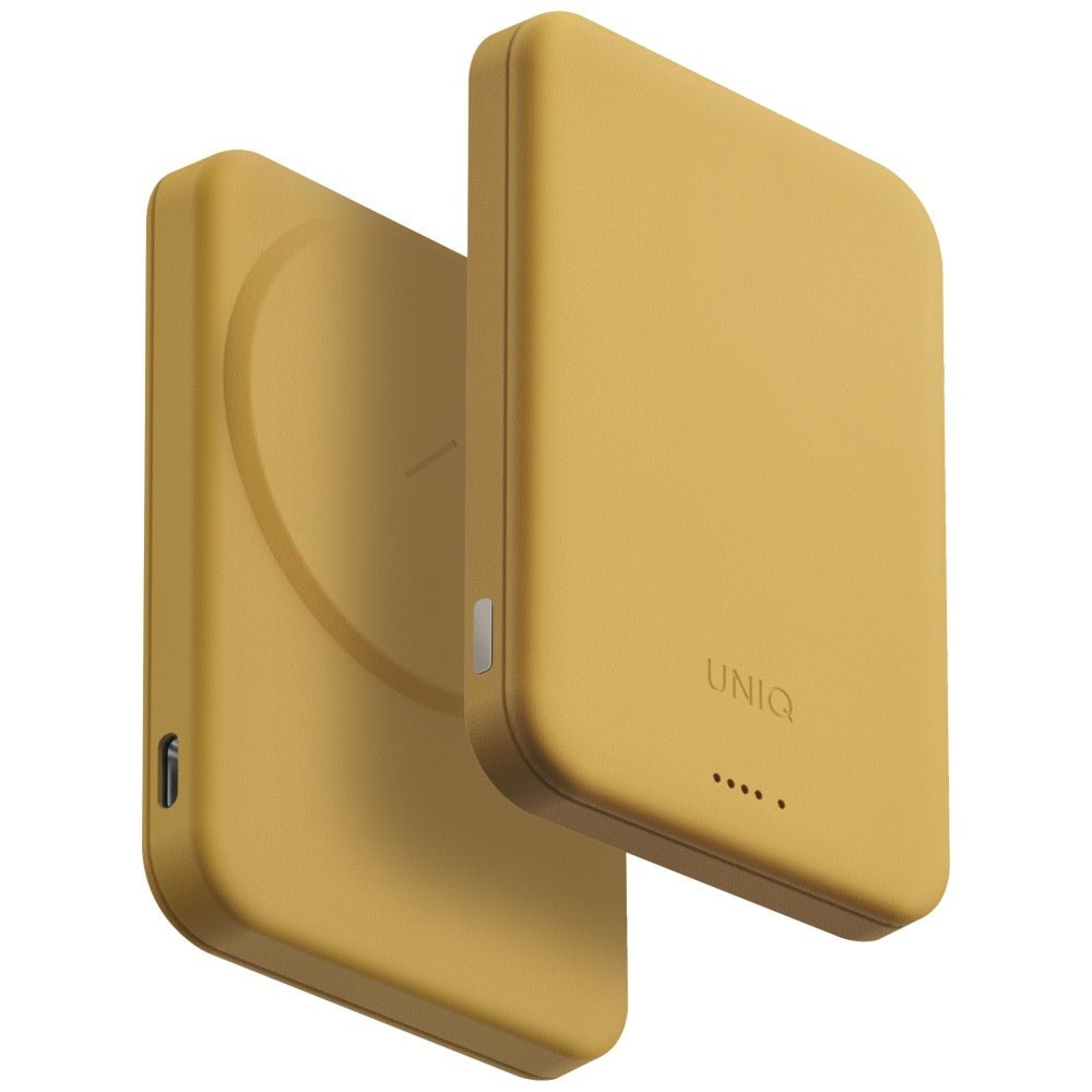 Uniq Lyden Lexa Magnetic - Ασύρματο MagSafe PowerBank Κινητού 5000mAh με Καλώδιο Type - C - Yellow