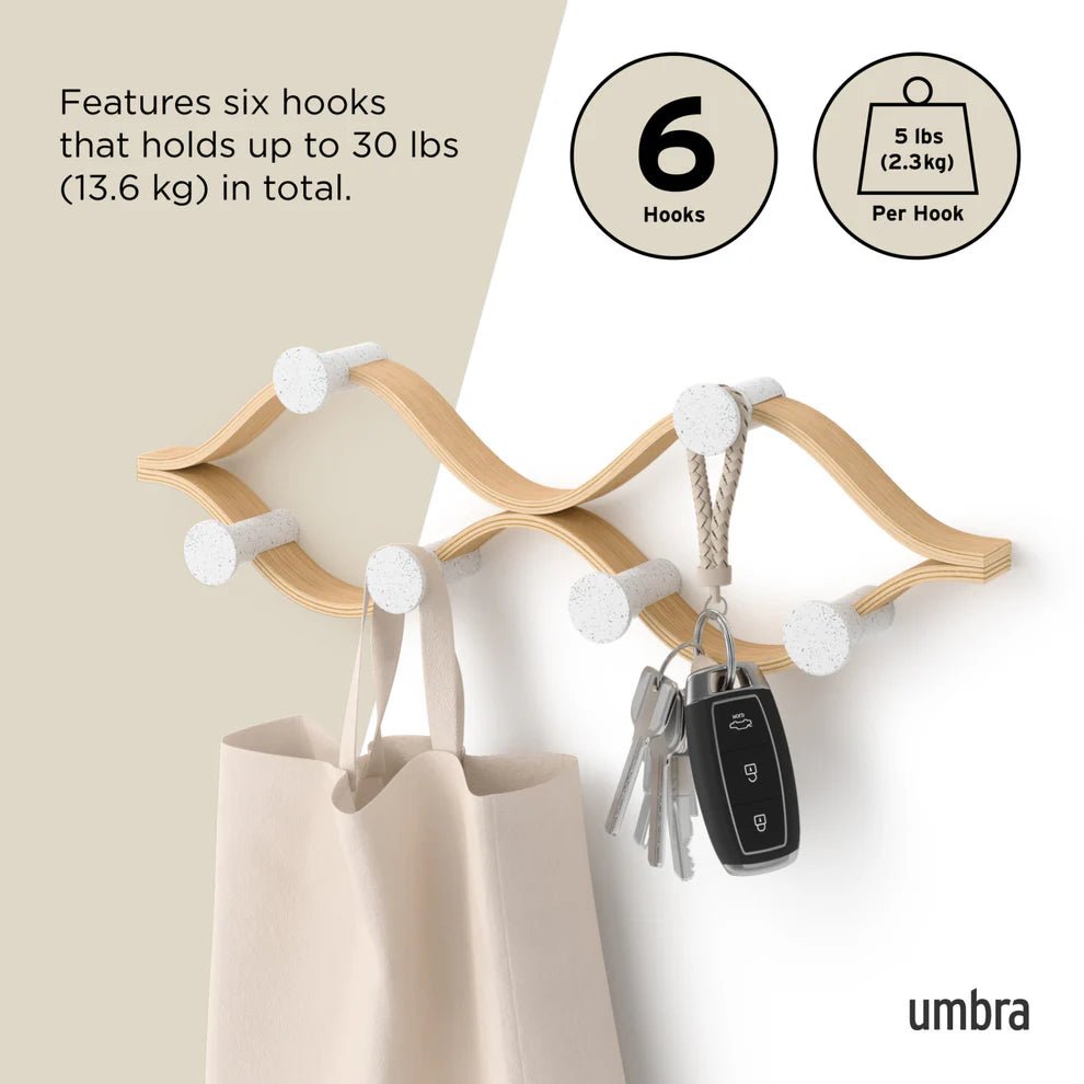 Umbra Montage Επιτοίχια Κρεμάστρα με 6 Γάντζους - White / Natural