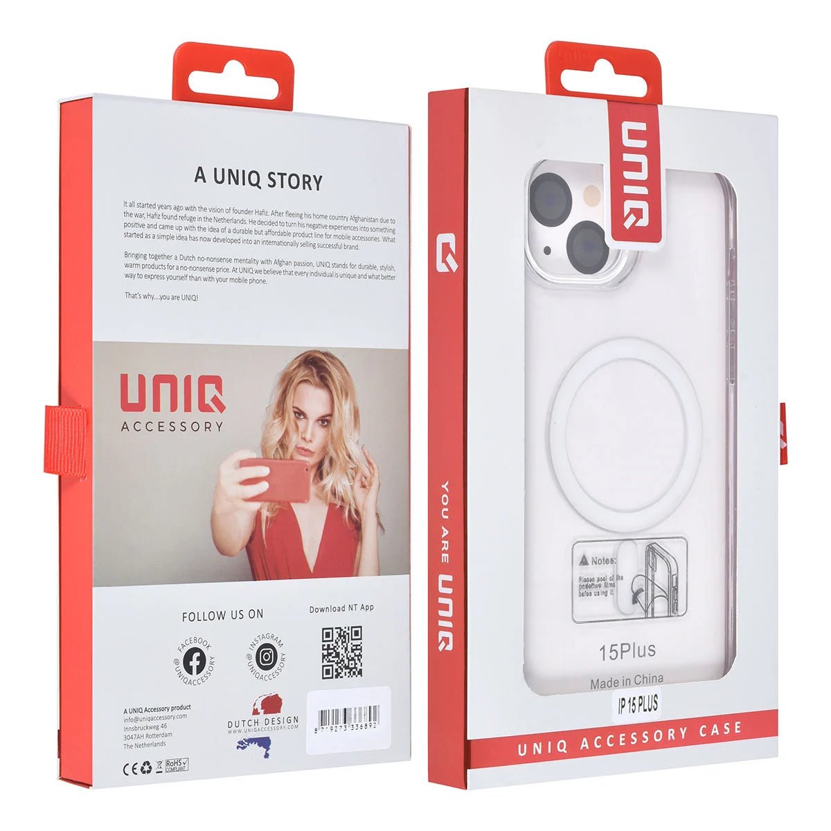 Tuniq iPhone 15 Plus / 14 Plus - MagSafe Σκληρή Θήκη με Πλαίσιο Σιλικόνης - Διάφανη / Λευκή