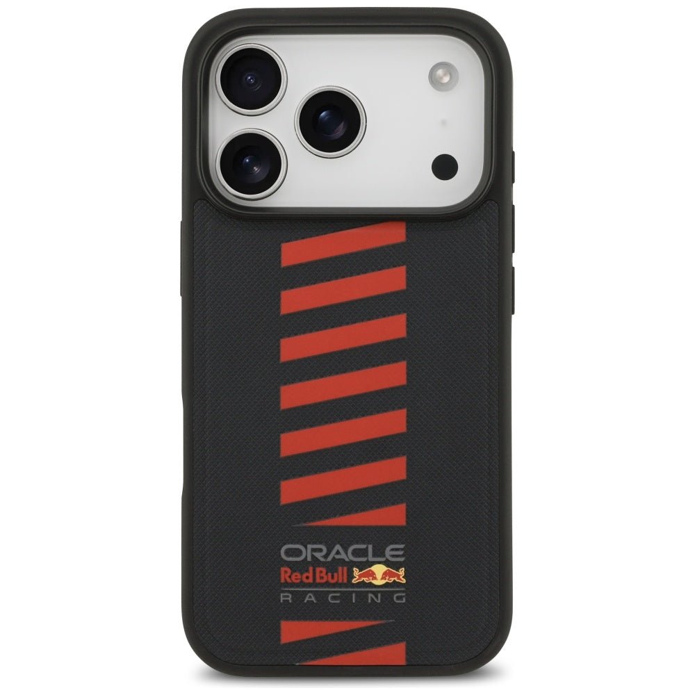 Red Bull iPhone 17 Pro - Meshed Powerbar MagSafe - Σκληρή Θήκη με Πλαίσιο Σιλικόνης και Επένδυση από Οικολογικό Δέρμα - Navy Blue - RBHMP17L24PUDSRV