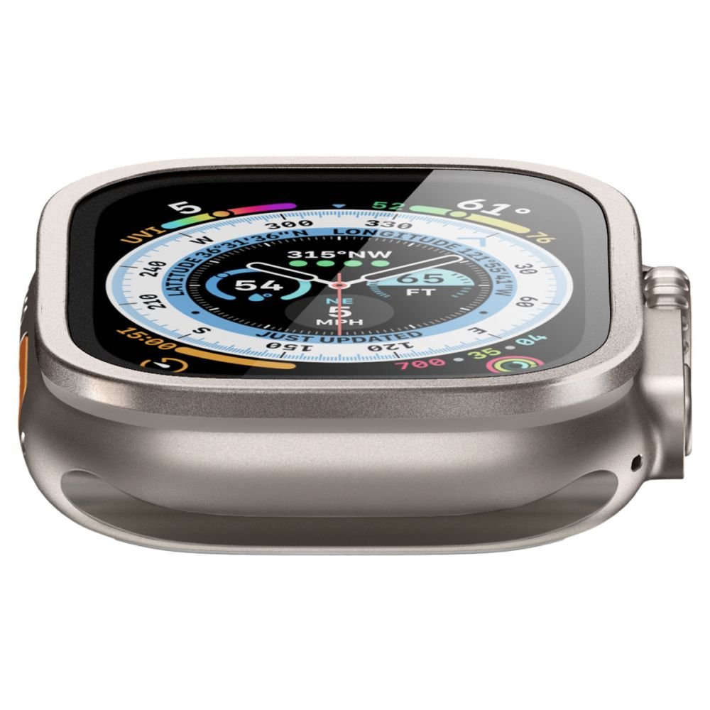 Spigen Προστασία Οθόνης Apple Watch Ultra (1/2/3) - 49mm - Glas.TR Slim Pro Αντιχαρακτικό Γυαλί Οθόνης - Titanium