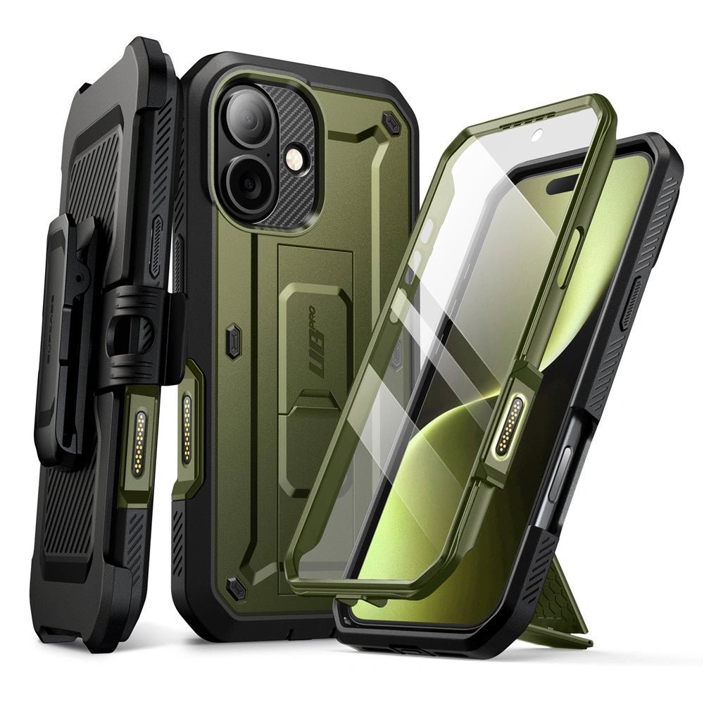 Supcase iPhone 17 - Unicorn Beetle Pro - Σκληρή Θήκη με Προστασία Οθόνης και Stand - Green