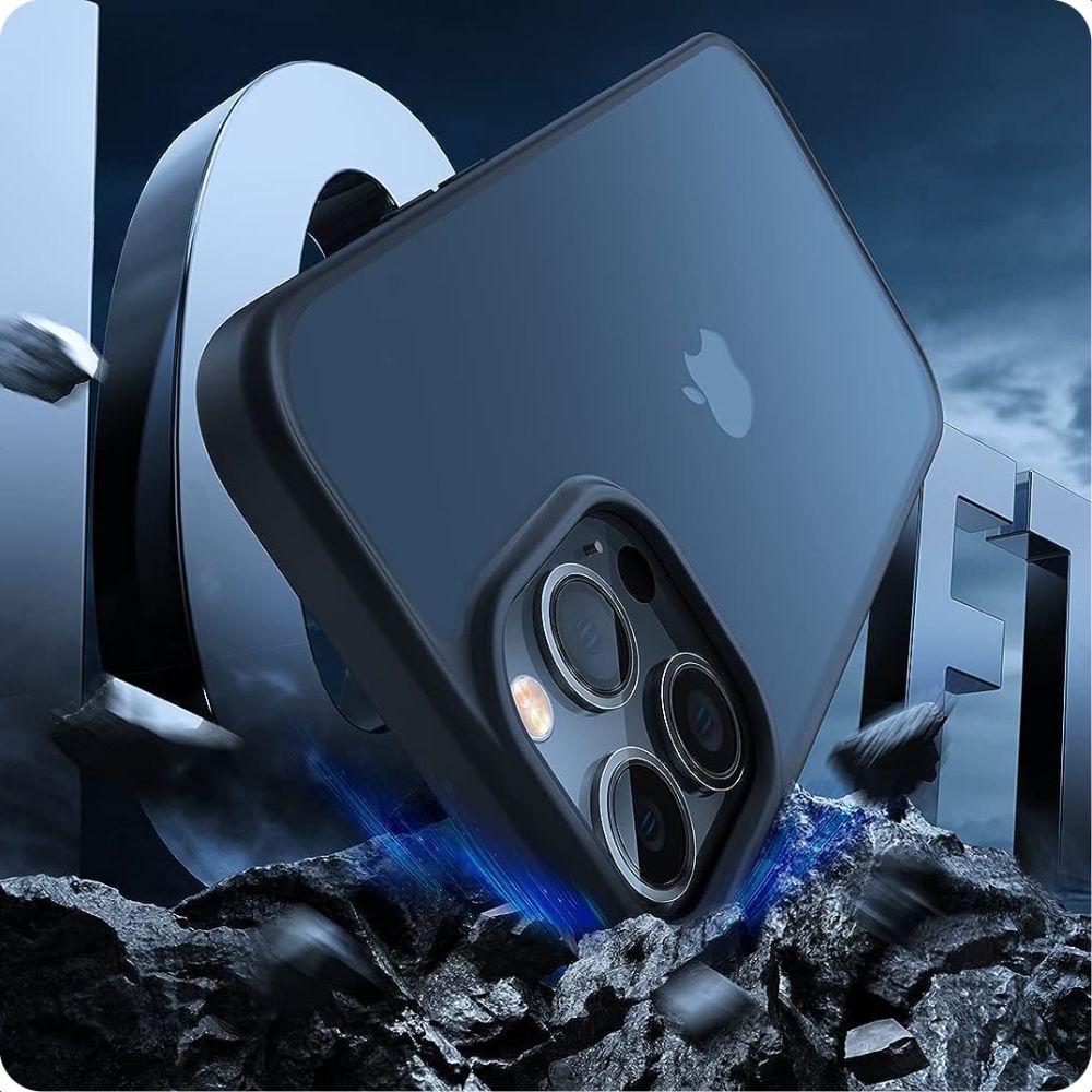 Tech - Protect iPhone 15 Pro MagMat Σκληρή Θήκη με Πλαίσιο Σιλικόνης - Matte Black / Ημιδιάφανη