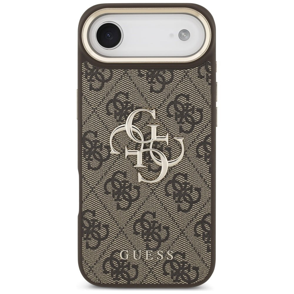 Guess iPhone Air - 4G Big 4G Classic Logo - Σκληρή Θήκη με Πλαίσιο Σιλικόνης και Επένδυση από Οικολογικό Δέρμα - Brown / Gold - GUHCP17M4GMGCBR