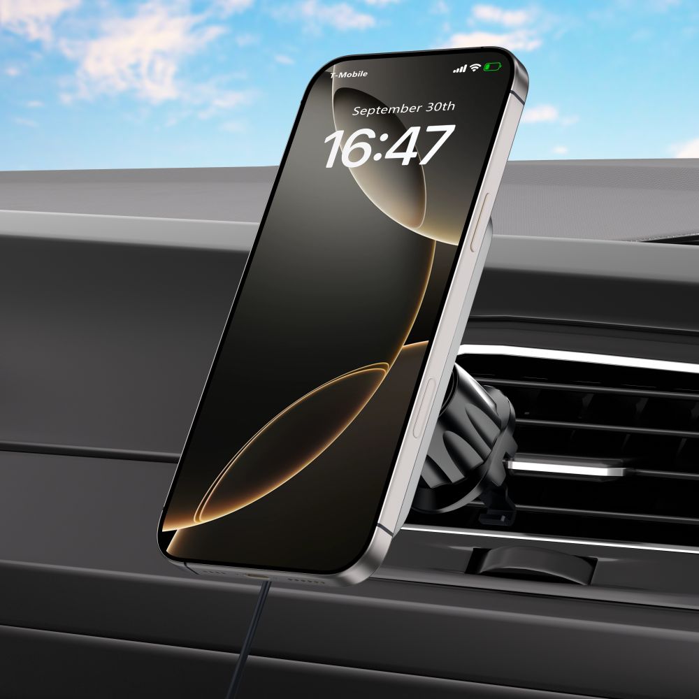 Tech - Protect MM15W - V9 Μαγνητική Βάση για το Ταμπλό και τον Αεραγωγό του Αυτοκινήτου με Ασύρματη Φόρτιση MagSafe 15W - Black