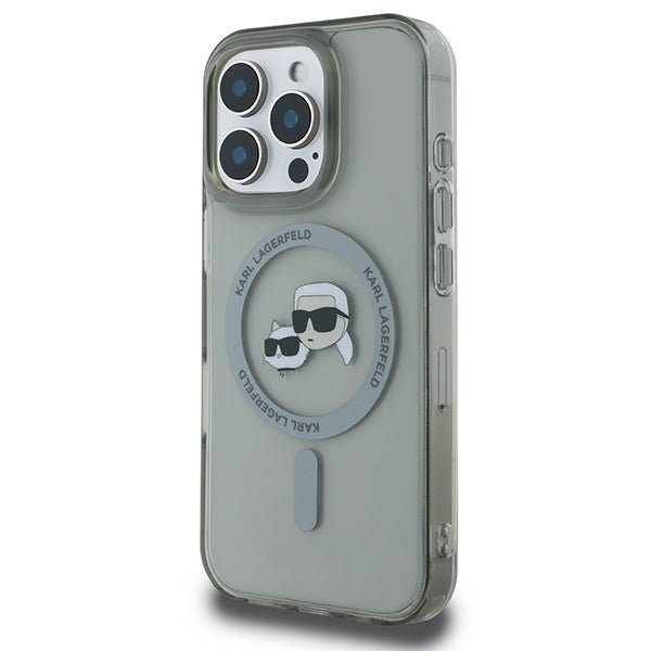 Karl Lagerfeld iPhone 16 Pro Max - IML Metal Karl and Choupette Head - Σκληρή Θήκη με Πλαίσιο Σιλικόνης και MagSafe - Black - KLHMP16XHLSKCK