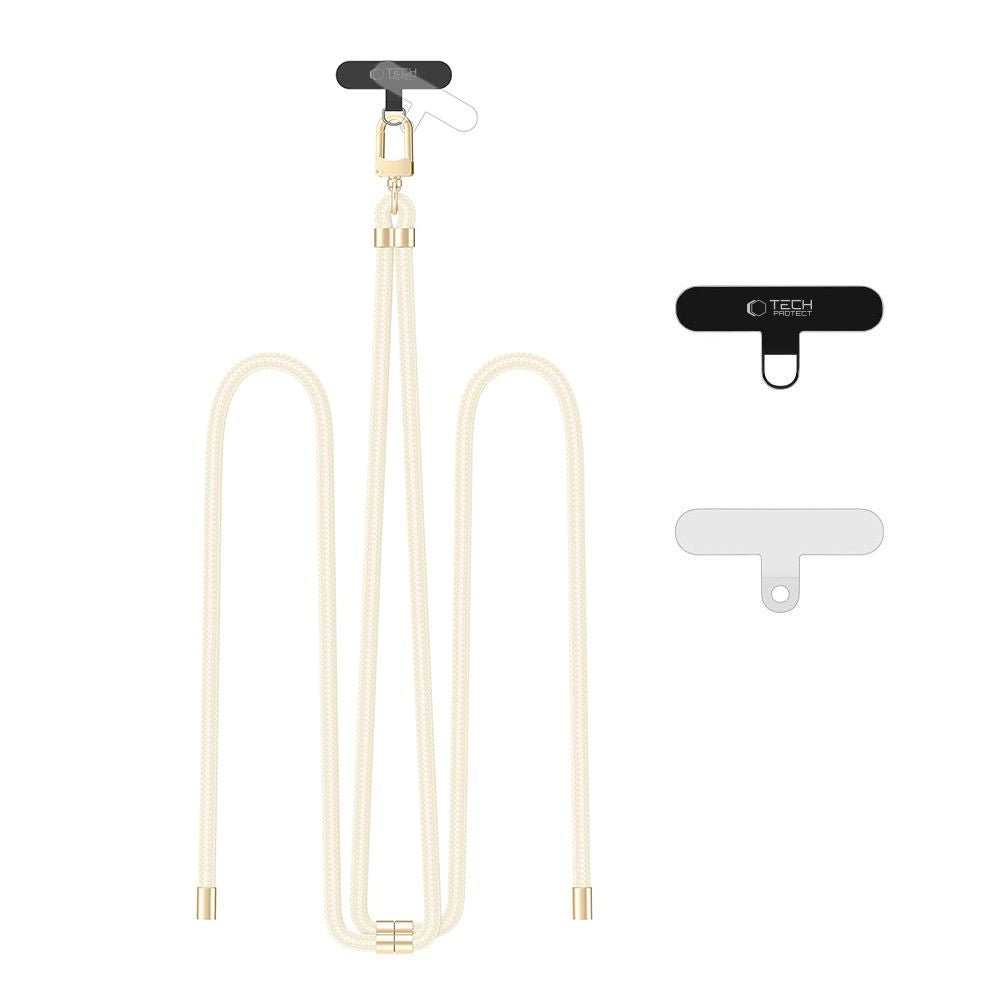 Tech - Protect C7S Rope CrossBody Strap - Universal Λουράκι για Θήκη Κινητού - Beige / Gold