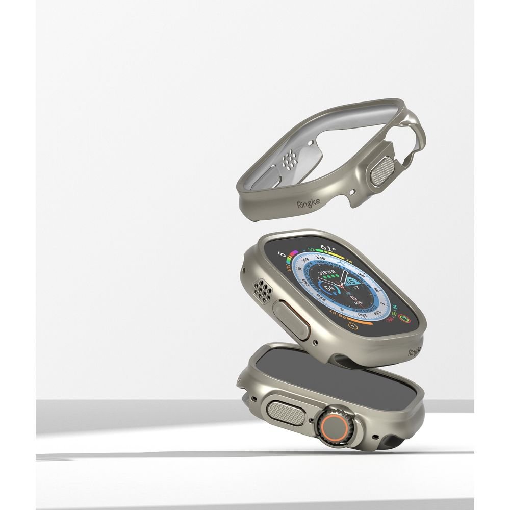 Ringke Θήκη Apple Watch Ultra (1/2/3) - 49mm Slim - 2 Τεμάχια - Διάφανο - Titanium Grey