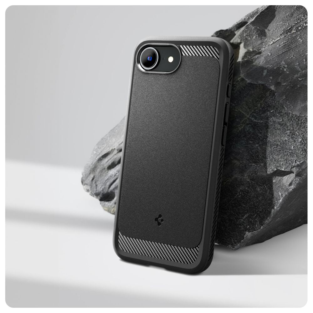 Spigen iPhone 16e Rugged Armor Mag Θήκη TPU με MagSafe - Matte Black