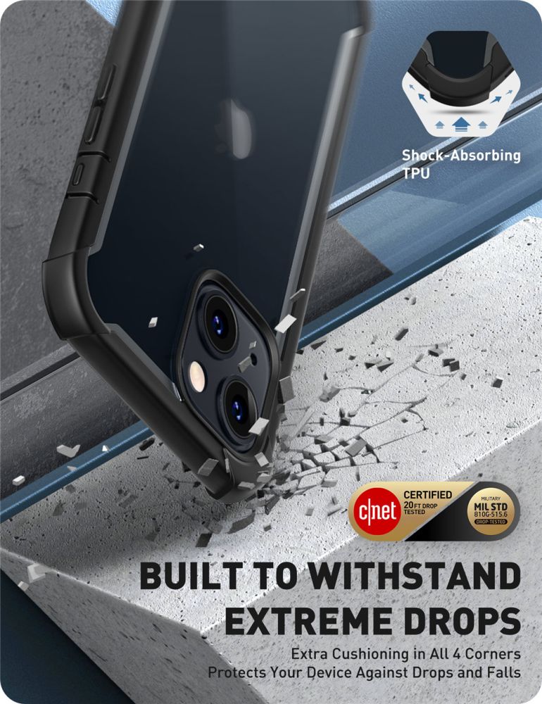 i - Blason iPhone 14 Plus Ares Σκληρή Θήκη με Πλαίσιο Σιλικόνης και Προστασία Οθόνης - Black