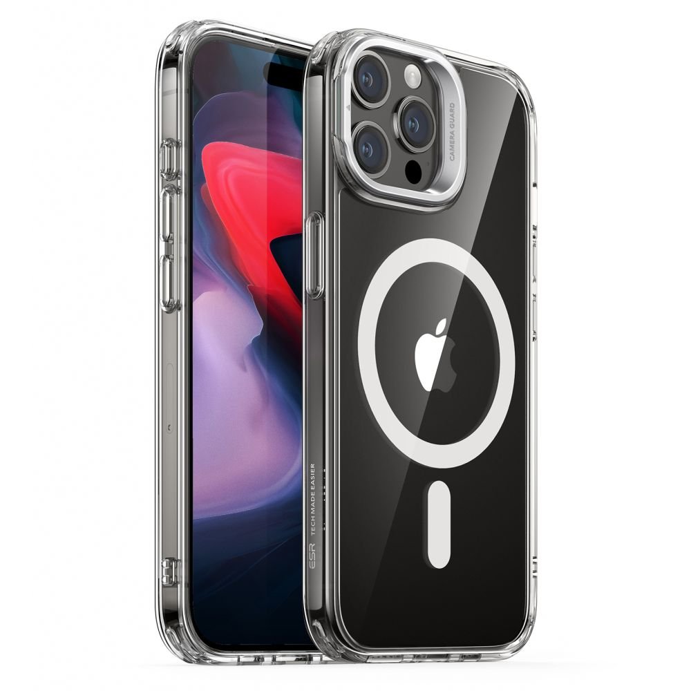 ESR iPhone 15 Pro Max Classic Kickstand Halolock MagSafe Σκληρή Θήκη με Πλαίσιο Σιλικόνης και Stand - Διάφανη
