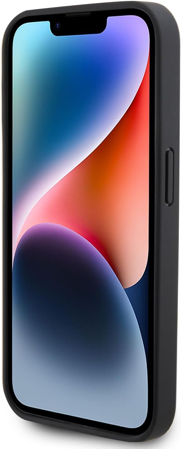 Guess iPhone 15 Pro Max Leather 4G Diamond Triangle Θήκη με Επένδυση Συνθετικού Δέρματος - Black - GUHCP15XP4TDPK
