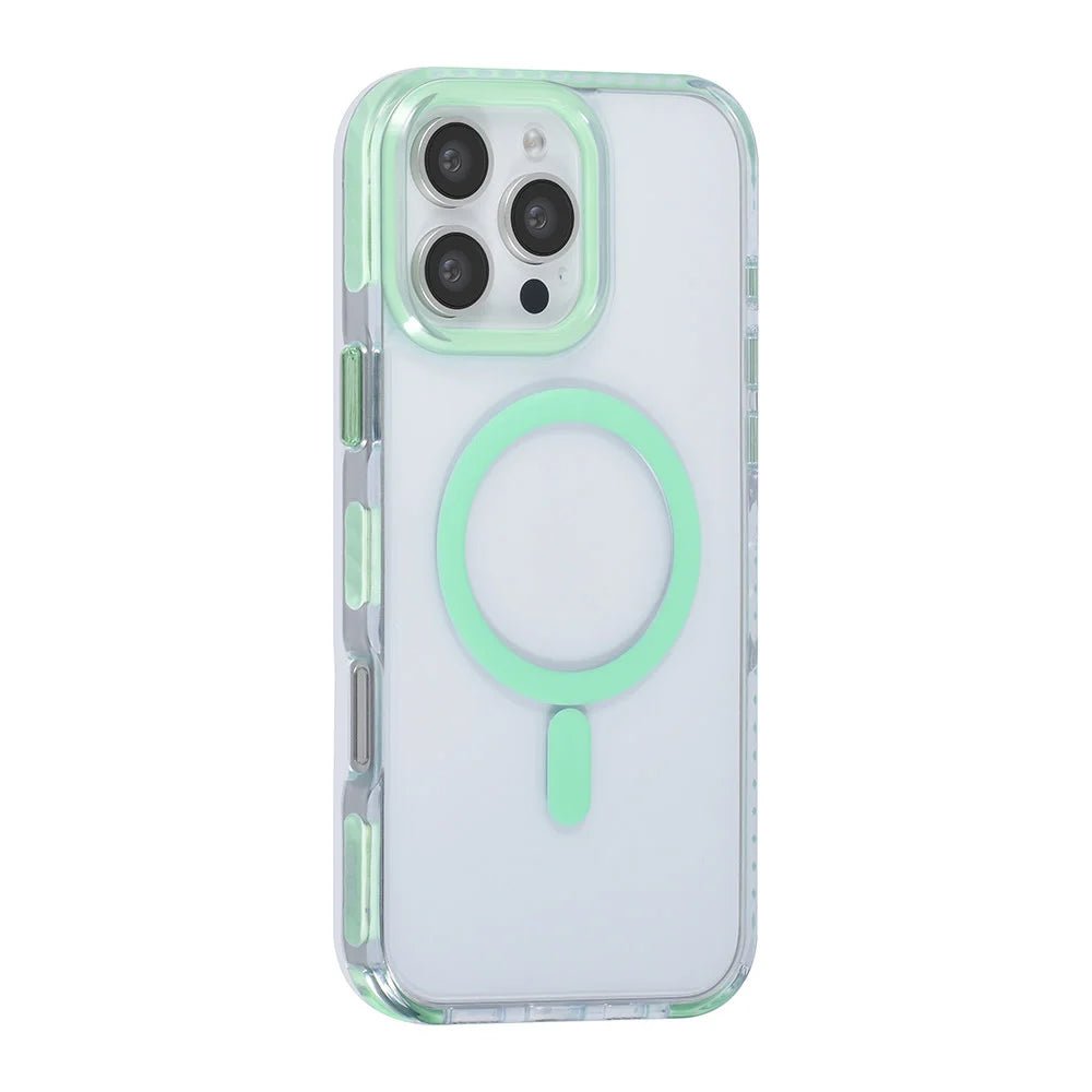 Tuniq iPhone 16 Pro Max - MagSafe Σκληρή Θήκη με Πλαίσιο Σιλικόνης και Λουράκι - Διάφανη / Green