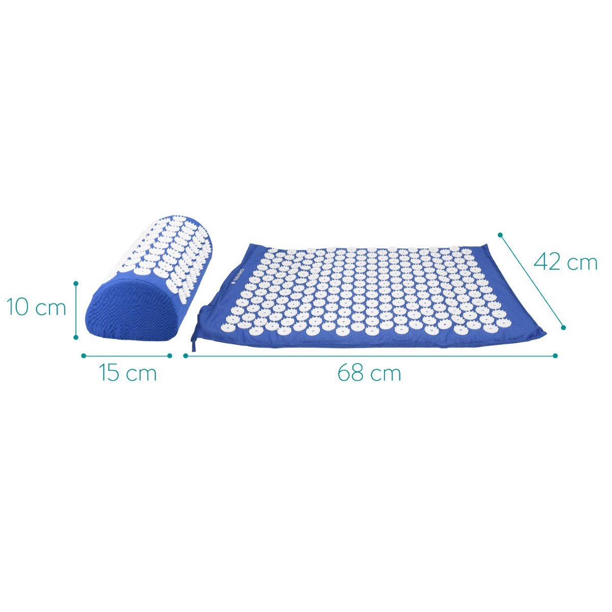 Navaris 2 - in - 1 Acupressure Mat and Pillow Set Σετ 2 σε 1 Χαλάκι και Μαξιλάρι Μασάζ - Blue - 43899.04