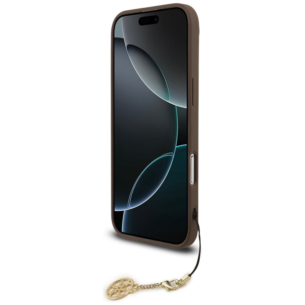 Guess iPhone Air - 4G Charms Collection MagSafe - Θήκη με Επένδυση Συνθετικού Δέρματος - Brown - GUHMP17MGF4GCW