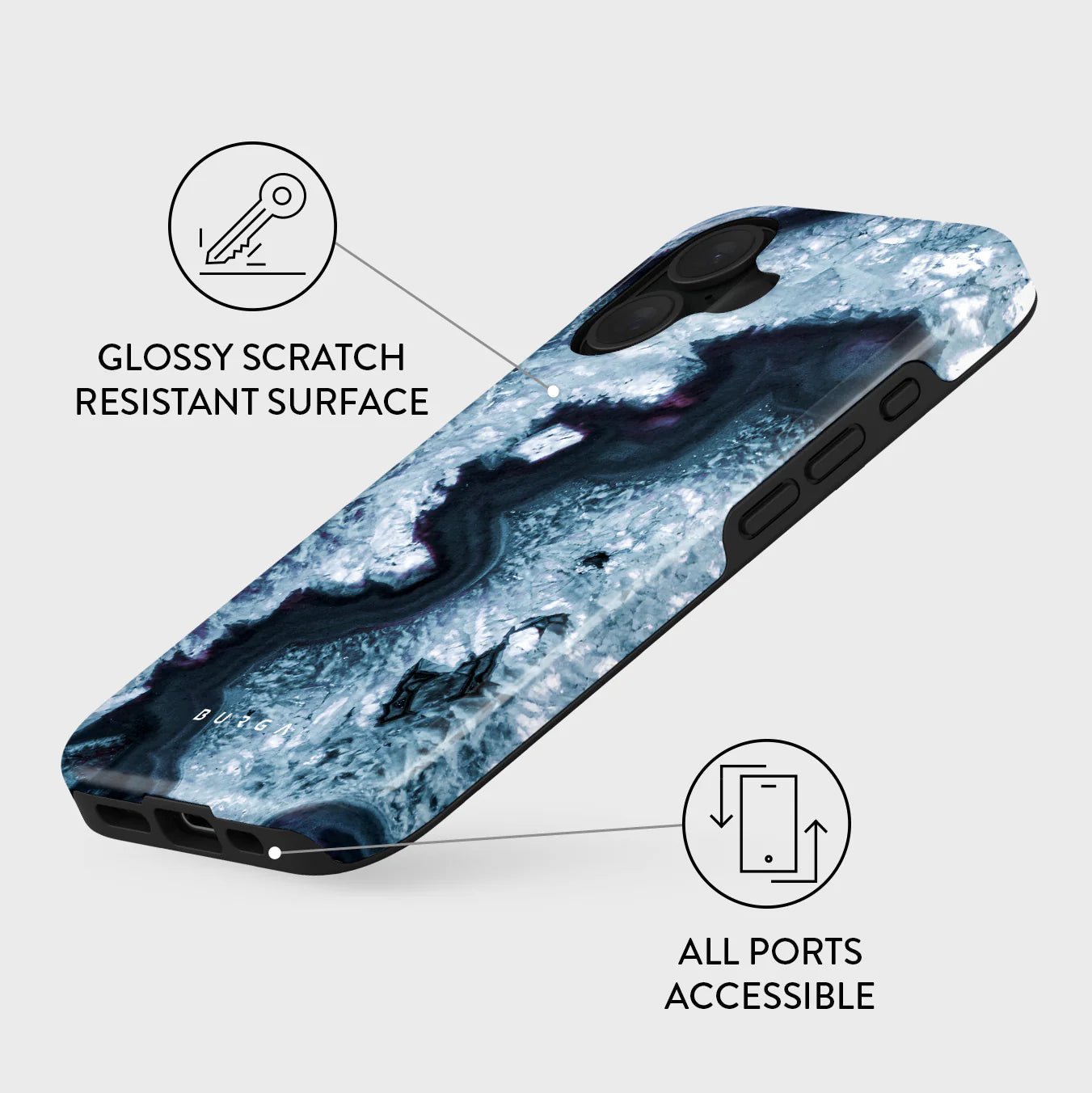 Burga iPhone 16 Fashion Tough MagSafe Σκληρή Θήκη με MagSafe - Frozen Lake