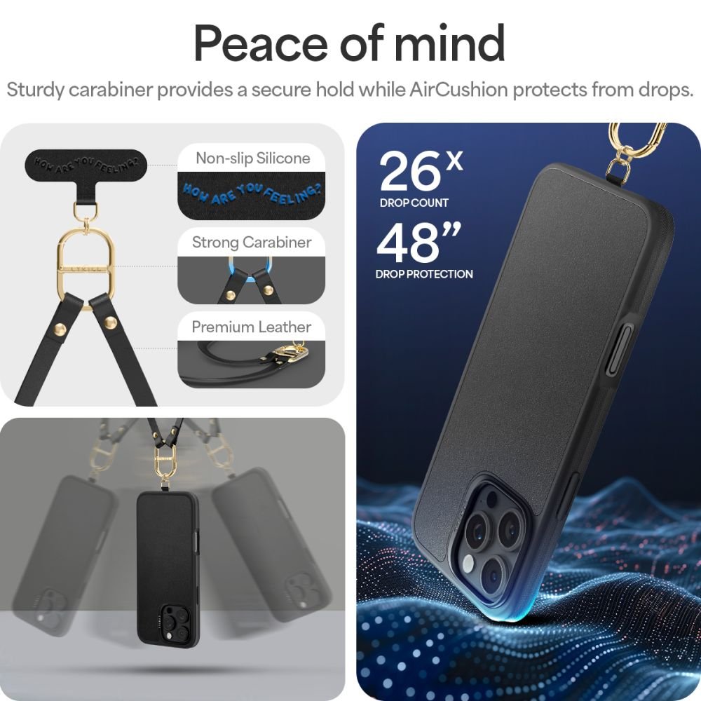 Spigen Cyrill iPhone 16 Pro Classic Charm Mag Σκληρή Θήκη MagSafe με Πλαίσιο Σιλικόνης και Λουράκι - Black