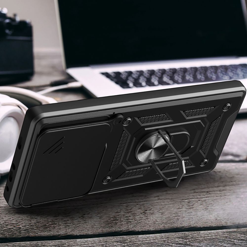 Tech - Protect Xiaomi Redmi 14T Camshield Pro Σκληρή Θήκη με Πλαίσιο Σιλικόνης και Δαχτυλίδι Συγκράτησης - Black